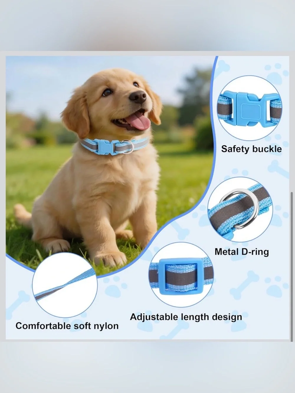 35 Pack Puppy Collars for Litter Reflective Adjustable Dog Collar Soft Nylon